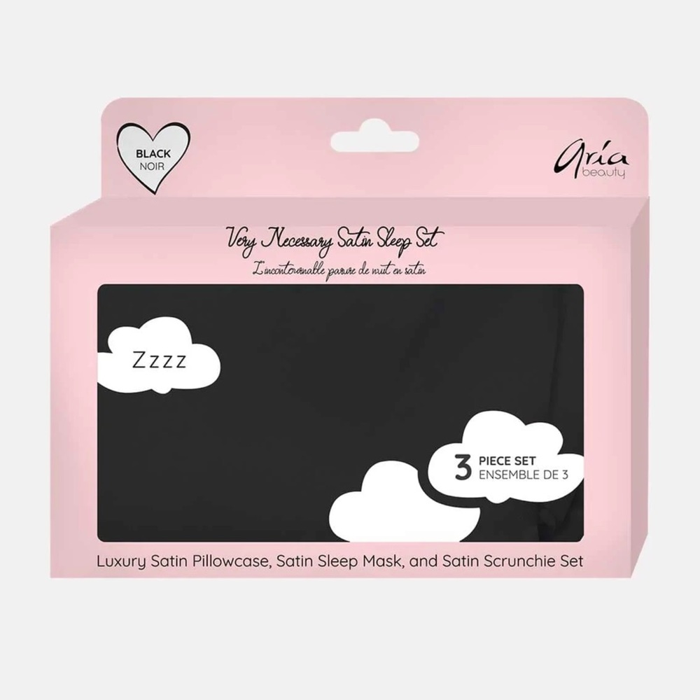 SATIN PILLOWCASE, SCRUNCHIE, SLEEPMASK SET